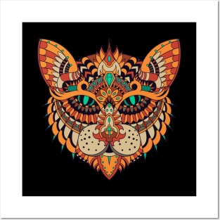 Cat Face - Mandala Posters and Art